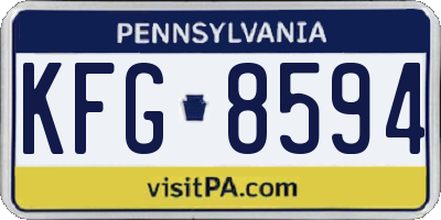 PA license plate KFG8594