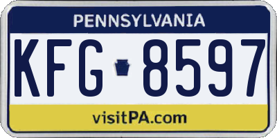 PA license plate KFG8597
