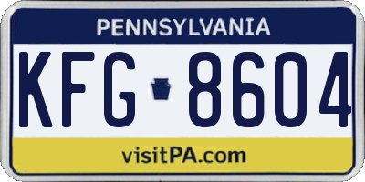 PA license plate KFG8604