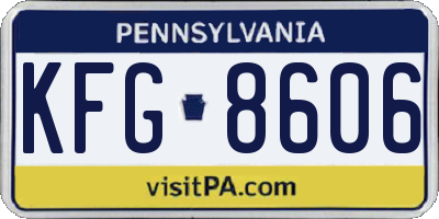 PA license plate KFG8606