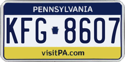 PA license plate KFG8607