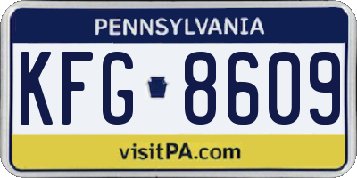 PA license plate KFG8609