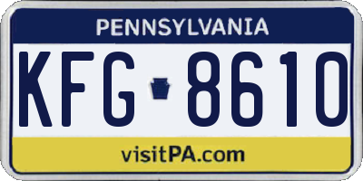 PA license plate KFG8610