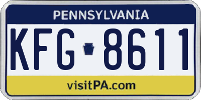 PA license plate KFG8611