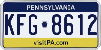 PA license plate KFG8612