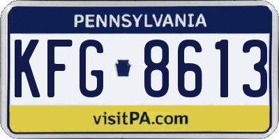 PA license plate KFG8613