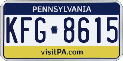 PA license plate KFG8615