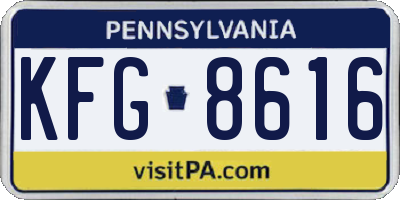PA license plate KFG8616