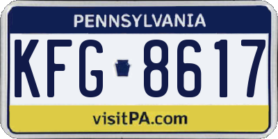 PA license plate KFG8617