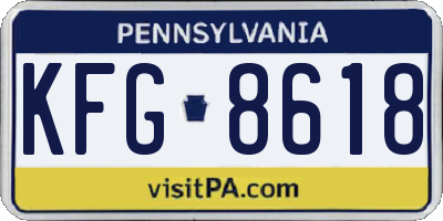 PA license plate KFG8618
