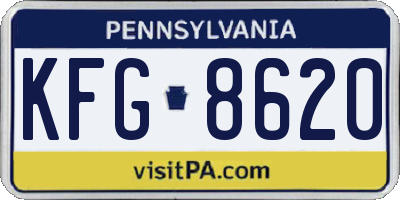 PA license plate KFG8620
