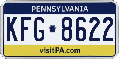PA license plate KFG8622