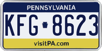 PA license plate KFG8623