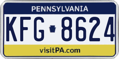 PA license plate KFG8624