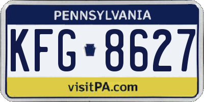 PA license plate KFG8627