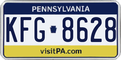 PA license plate KFG8628