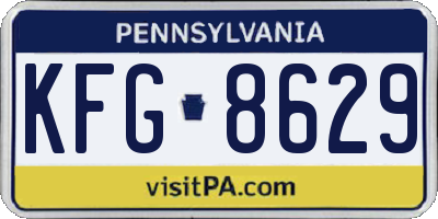 PA license plate KFG8629