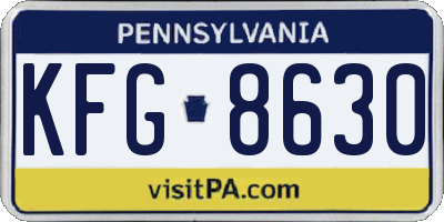 PA license plate KFG8630