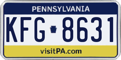 PA license plate KFG8631