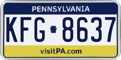 PA license plate KFG8637