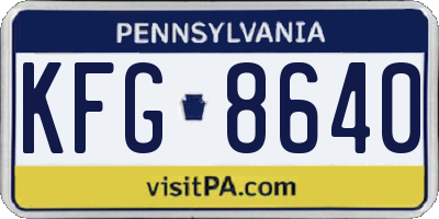 PA license plate KFG8640