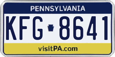 PA license plate KFG8641