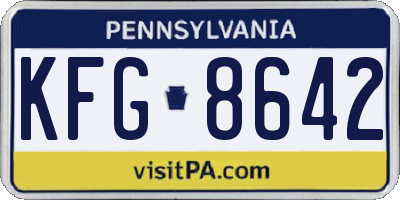 PA license plate KFG8642