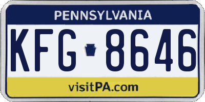 PA license plate KFG8646