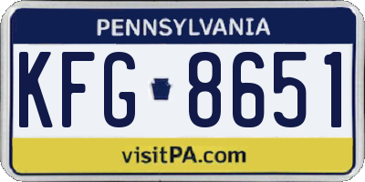 PA license plate KFG8651