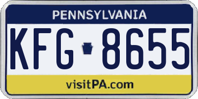 PA license plate KFG8655