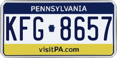 PA license plate KFG8657
