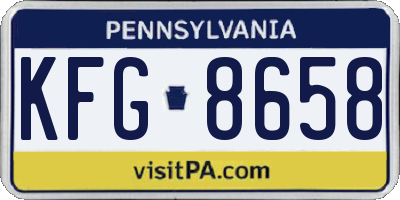 PA license plate KFG8658