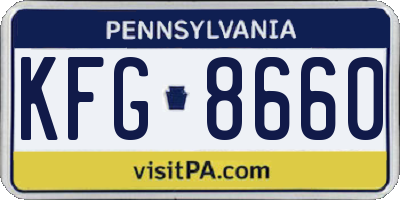 PA license plate KFG8660