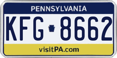 PA license plate KFG8662