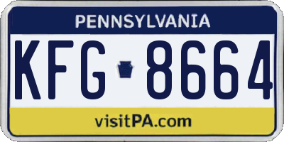 PA license plate KFG8664