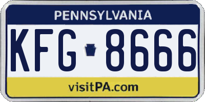 PA license plate KFG8666
