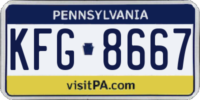 PA license plate KFG8667