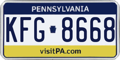 PA license plate KFG8668