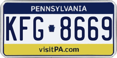 PA license plate KFG8669