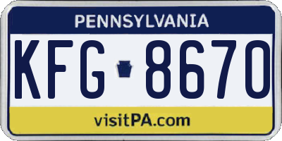 PA license plate KFG8670