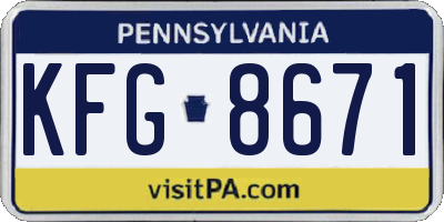 PA license plate KFG8671