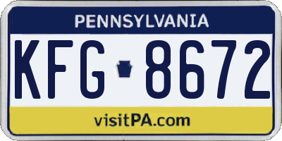 PA license plate KFG8672