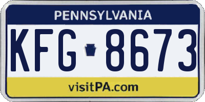 PA license plate KFG8673