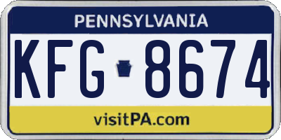PA license plate KFG8674
