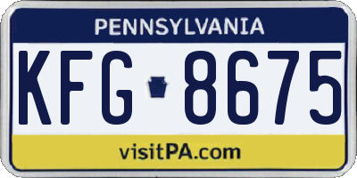 PA license plate KFG8675