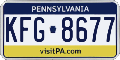 PA license plate KFG8677