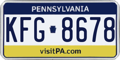 PA license plate KFG8678