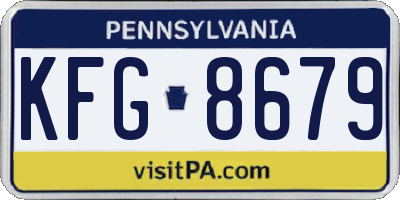 PA license plate KFG8679