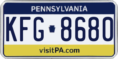 PA license plate KFG8680