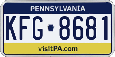 PA license plate KFG8681